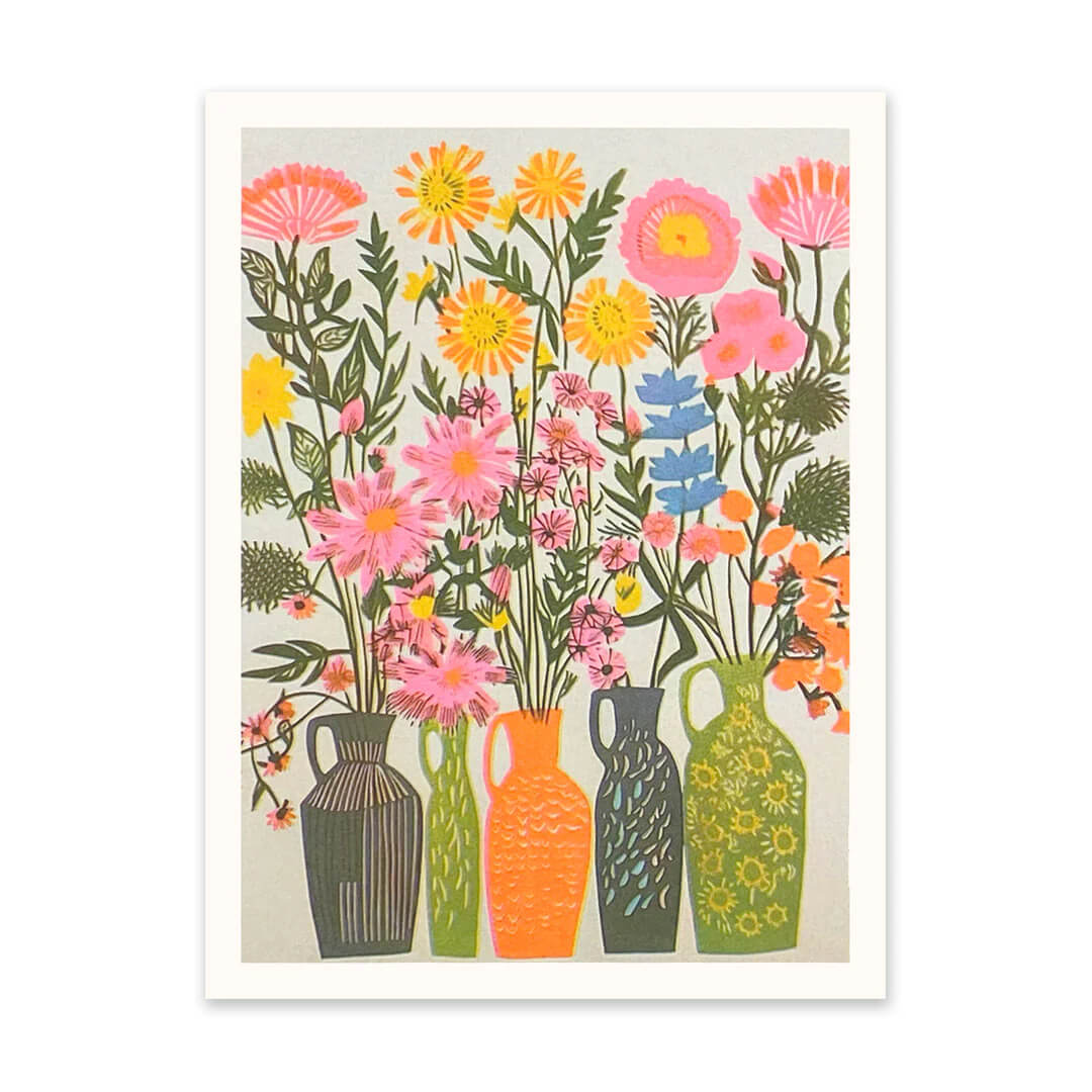 60s Flowers A5 Riso Art Print
