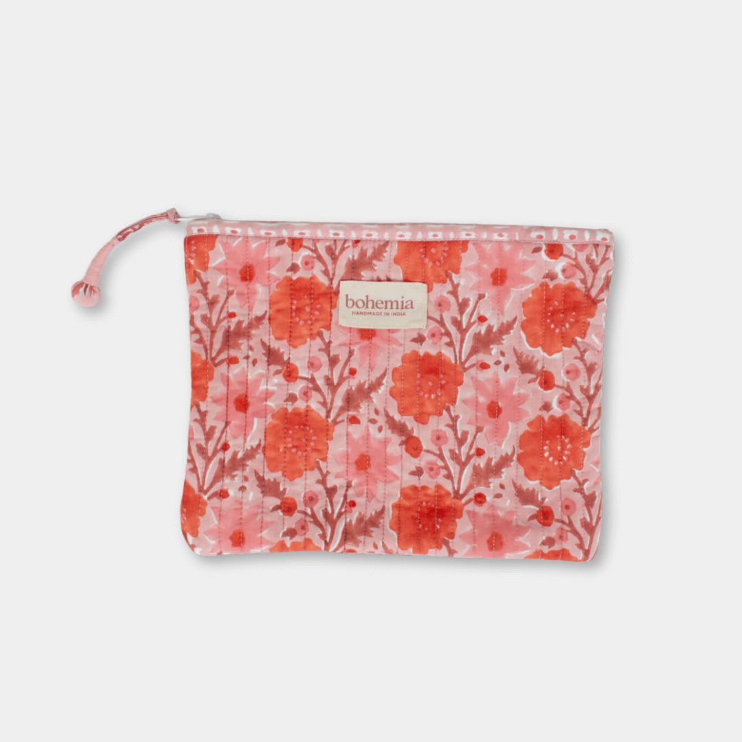 Vintage Pink Bohemia Large Zip Pouch