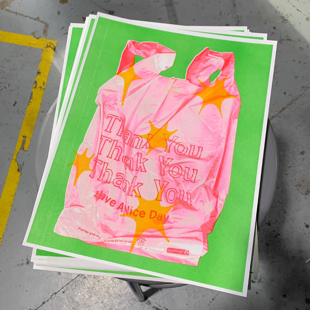 Thank You Bag Riso Art Print