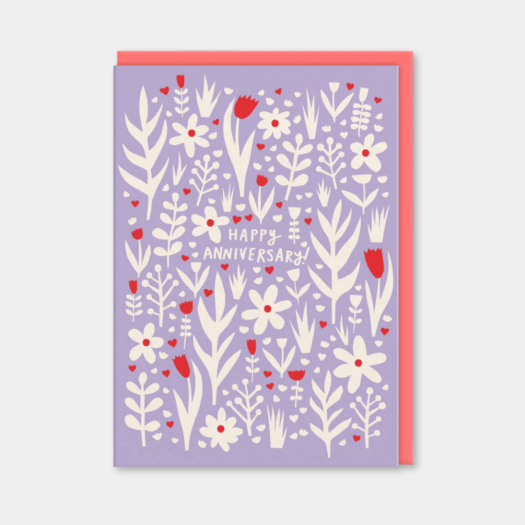 Anniversary Flowers Greetings Card