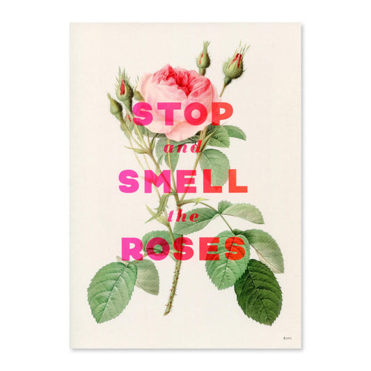 Stop and Smell the Roses A4 Art Print