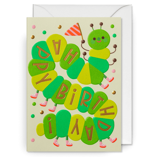 Birthday Caterpillar Greetings Card