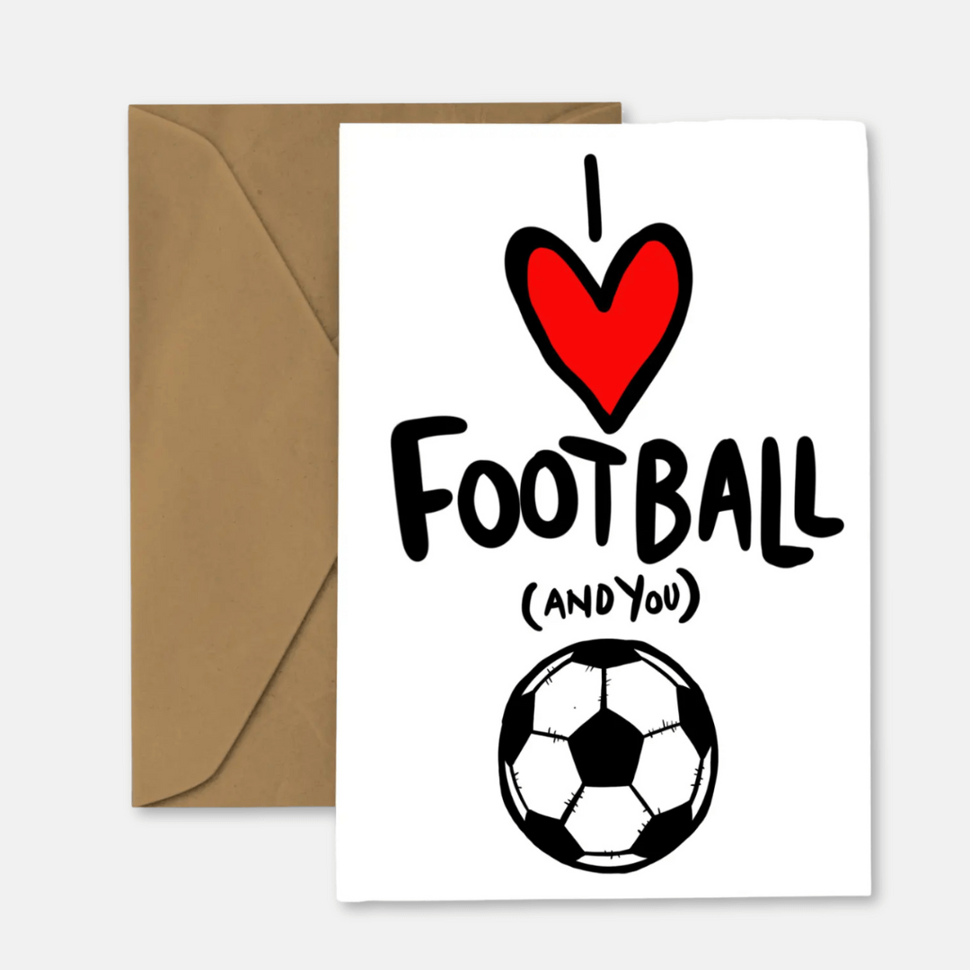 I Love Football Greetings Card