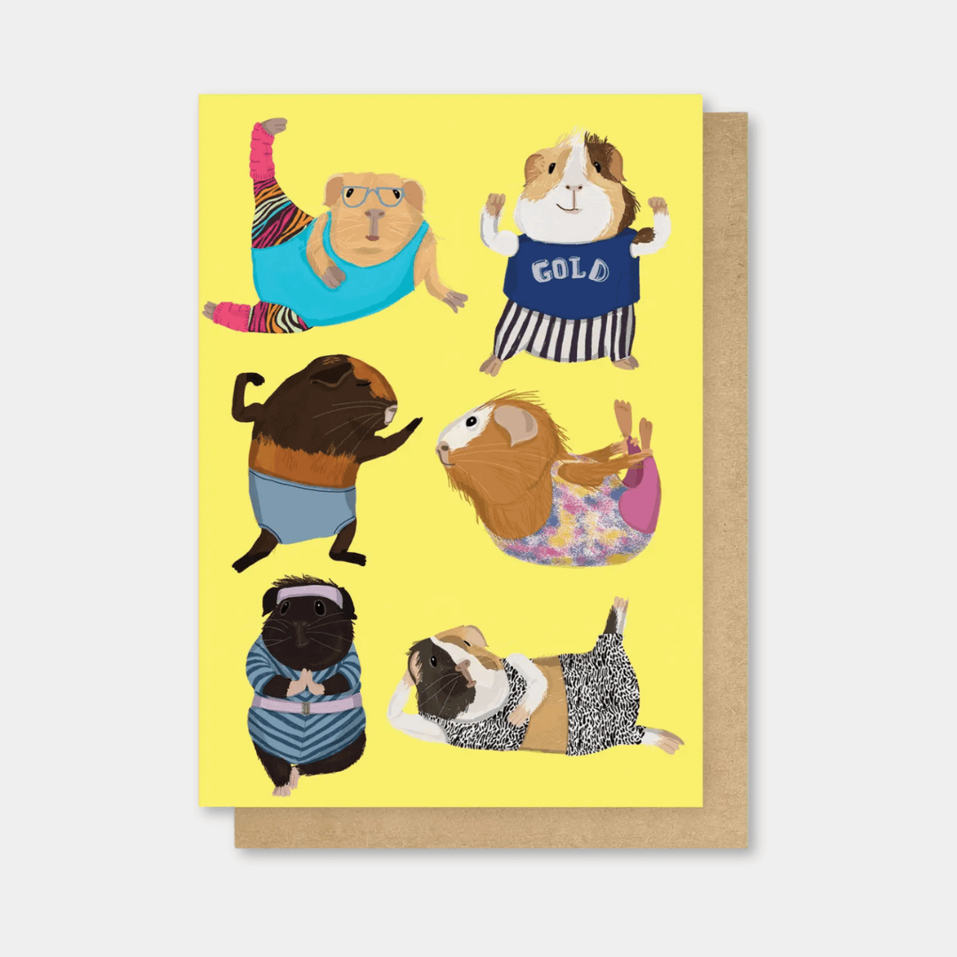 Guinea Pig Aerobics Greetings Card