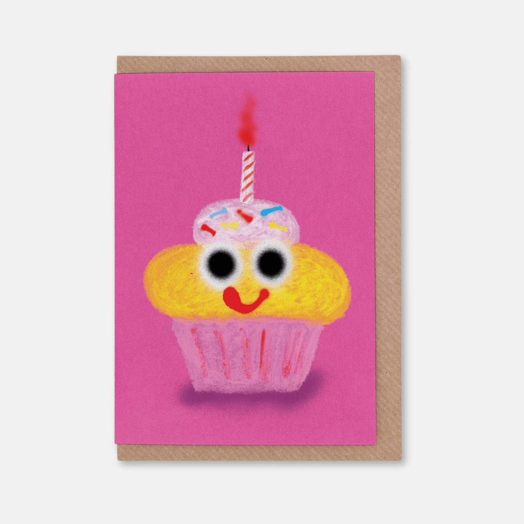 Smiley Cupcake Greetings Card