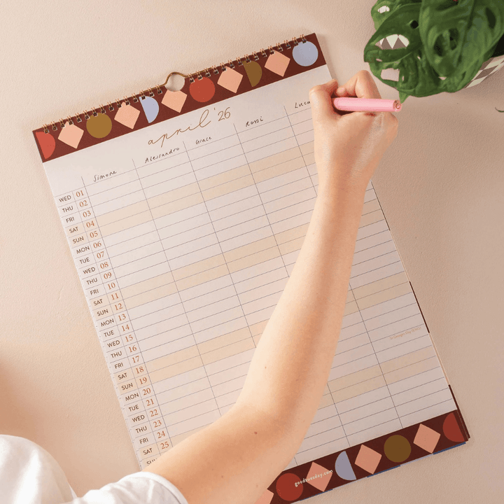 Boho 2025-2026 Family Planner Calendar