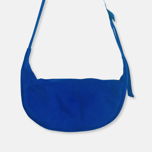 Blue Corduroy Sling Bag