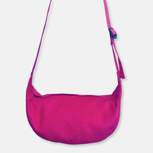 Pink Corduroy Sling Bag