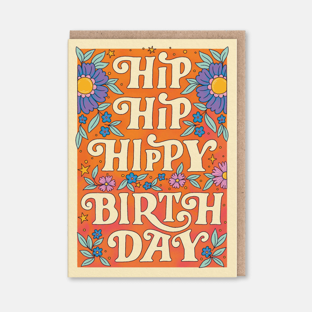 Hip Hip Hippy Birthday Greetings Card