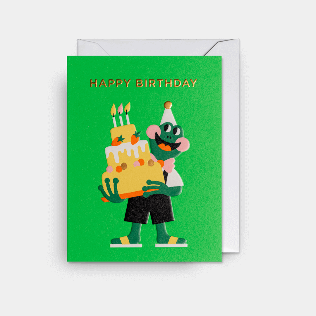 Birthday Frog Mini Greetings Card