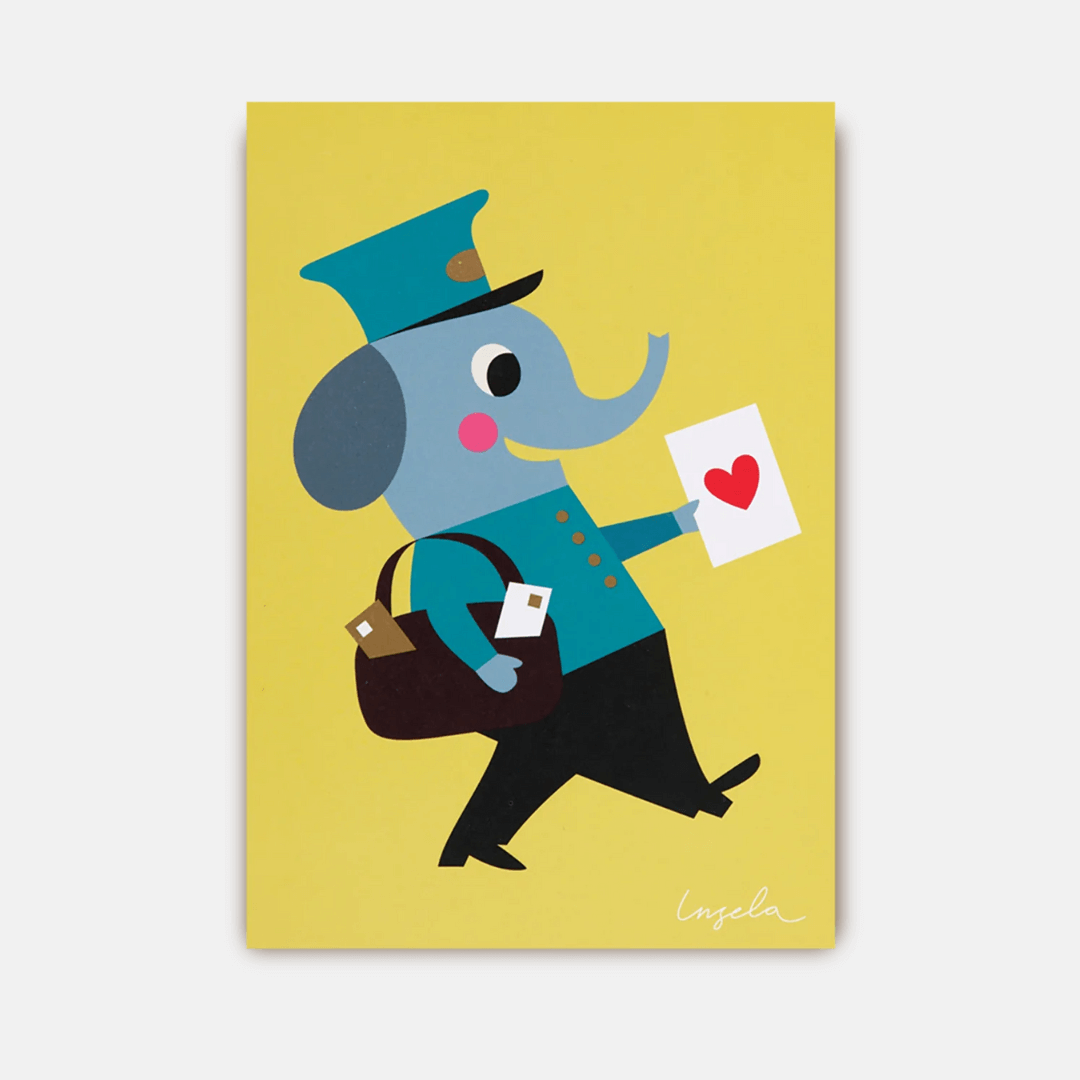 Elephant Postman Postcard