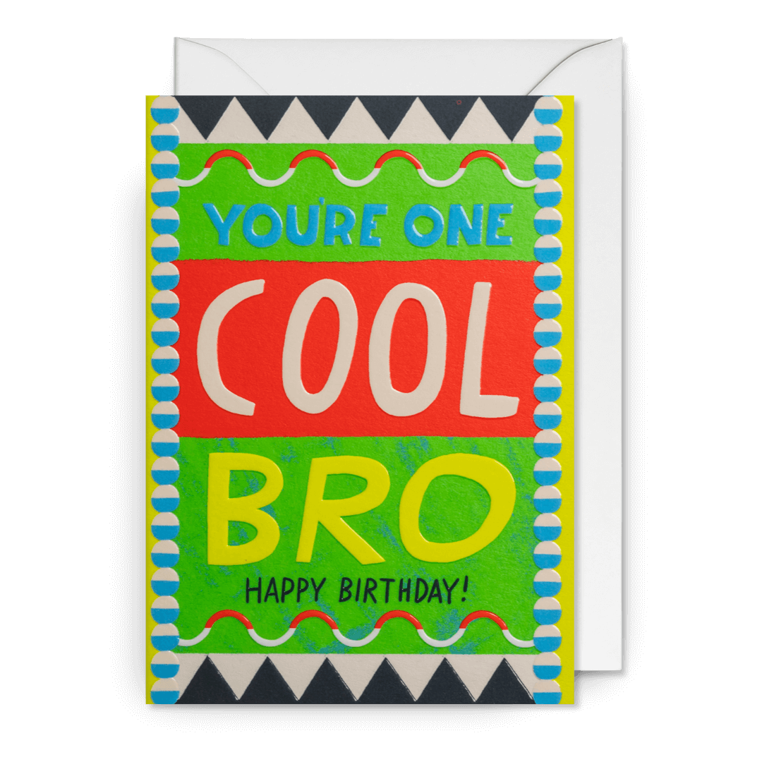 One Cool Bro Birthday Greetings Card