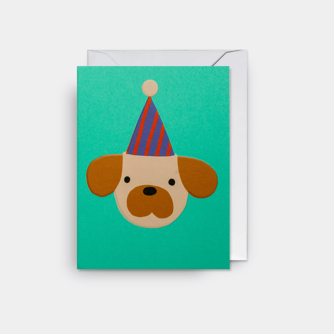 Party Hat Dog Mini Greetings Card