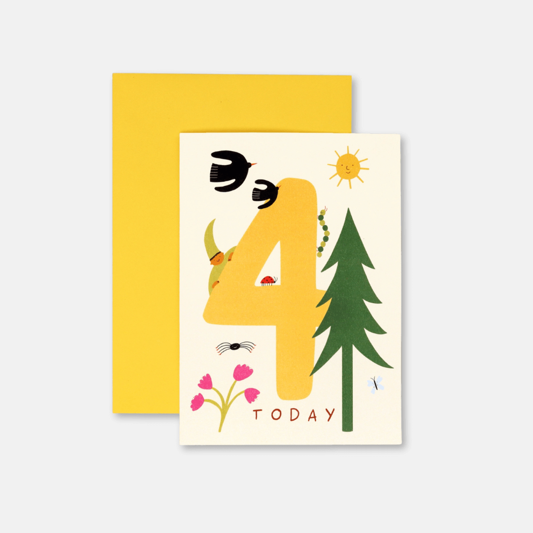 4th Birthday Greetings Card