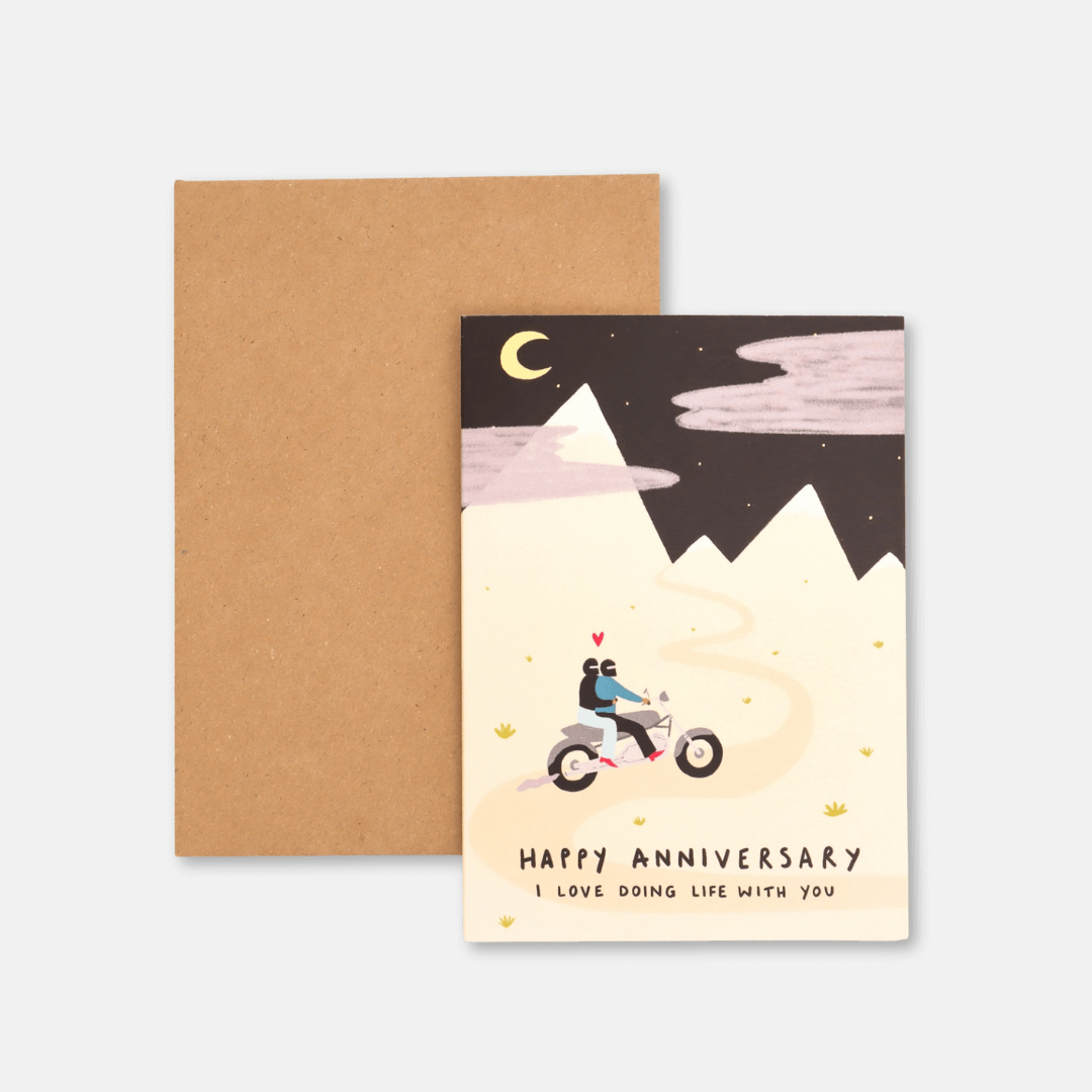 Bikers Anniversary Greetings Card