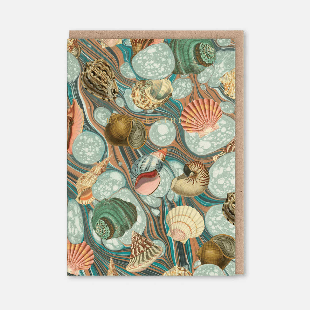 Marble Shells Birthday Greetings Card