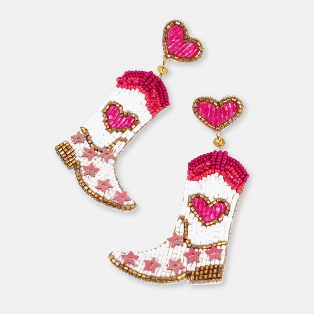 Cowboy Boot Beaded Earrings