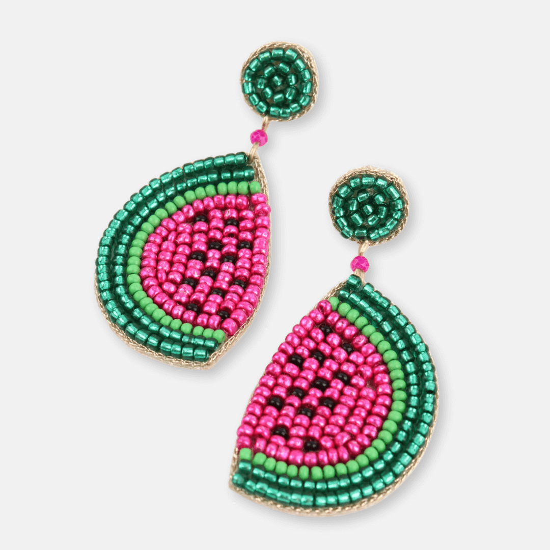 Watermelon Beaded Earrings