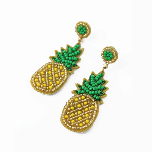 Mini Pineapple Beaded Earrings