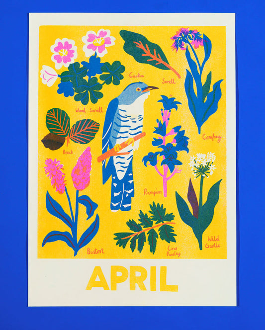 April Foraging Riso Print