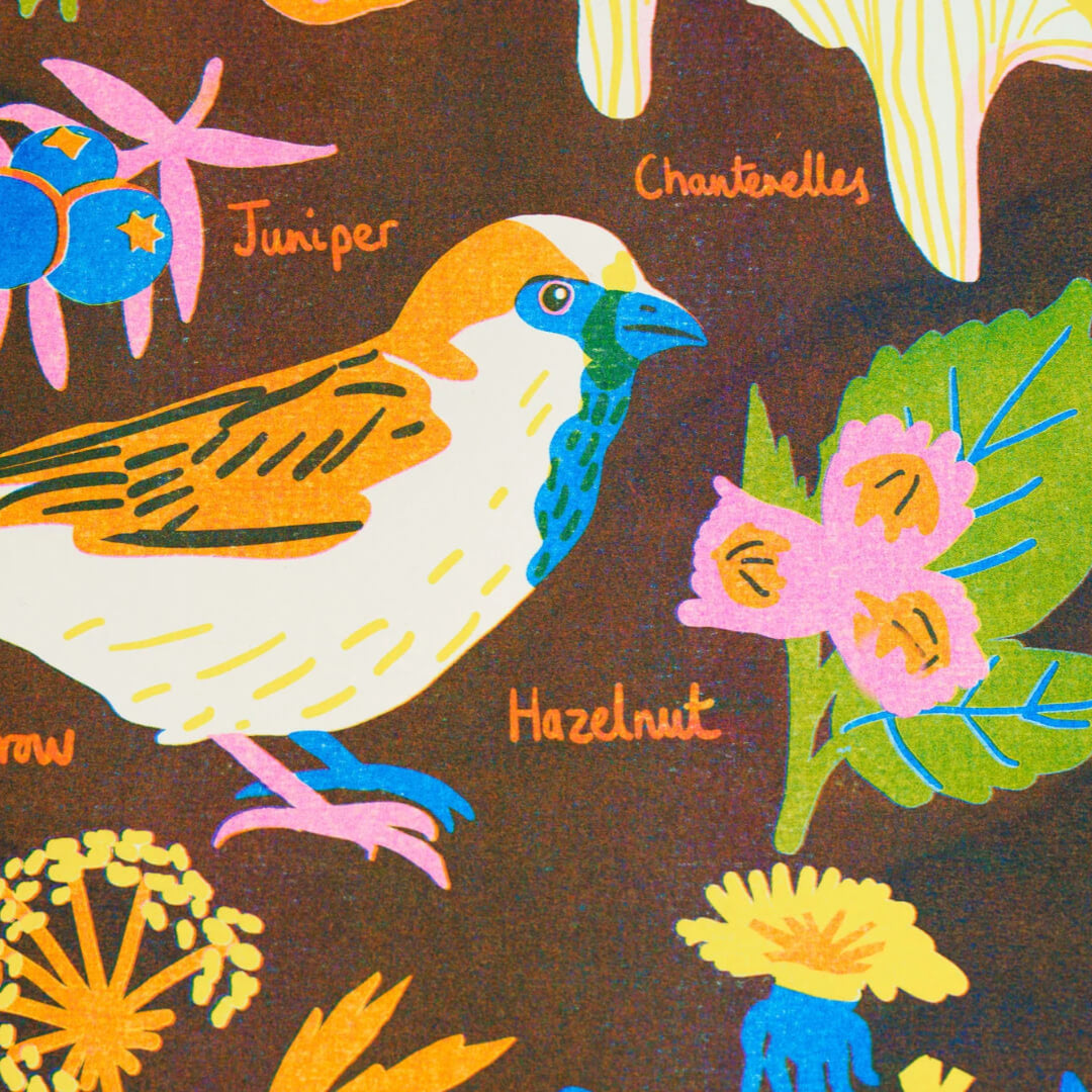 October Foraging Riso Print