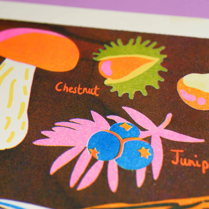 October Foraging Riso Print