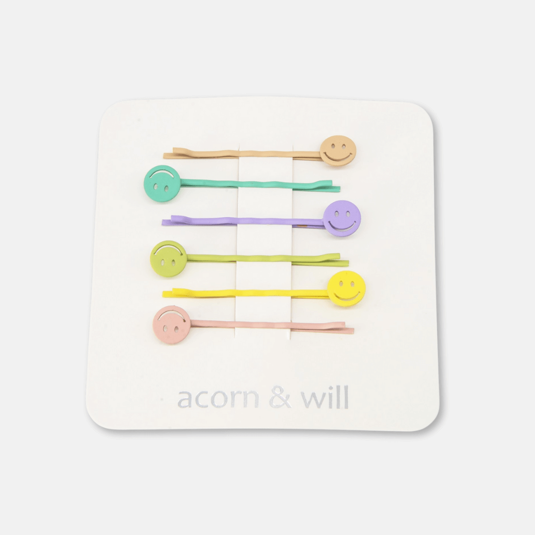 Pastel Smiley Hair Slides