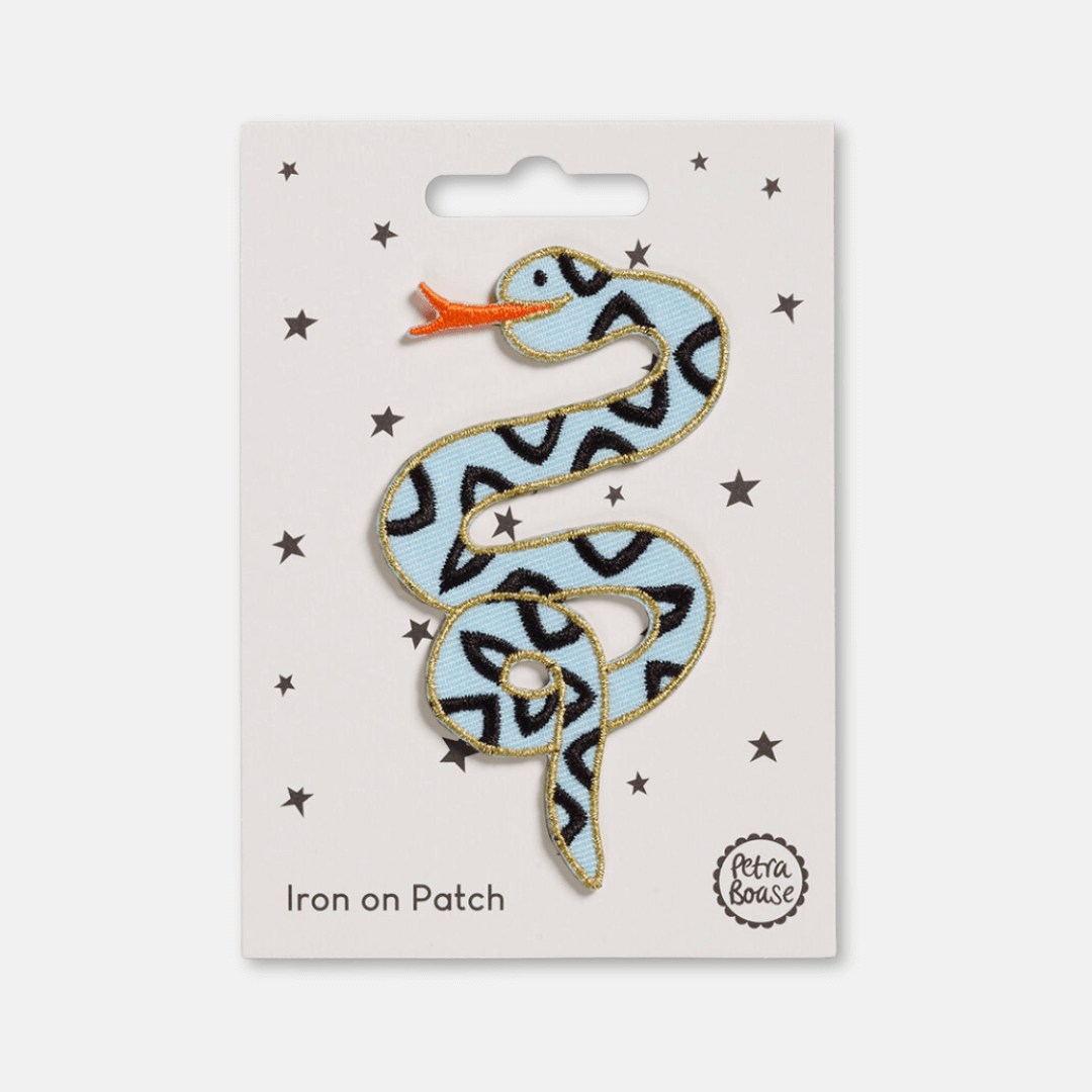 Blue Snake Iron-on Patch