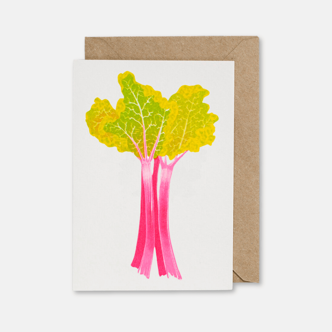 Rhubarb Riso Greetings Card