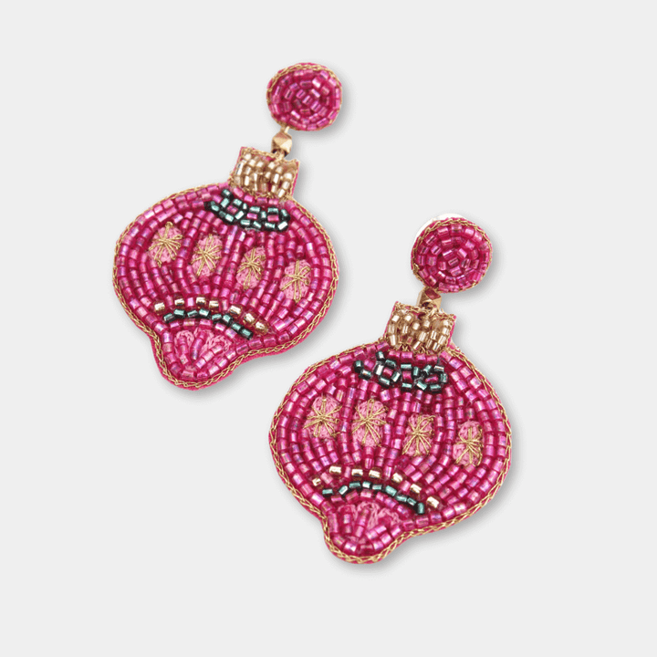 Christmas Bauble Beaded Earrings