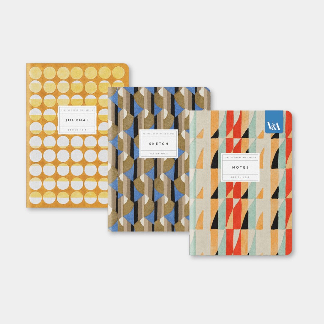 Playful Geometrics Stitched Notebook Set