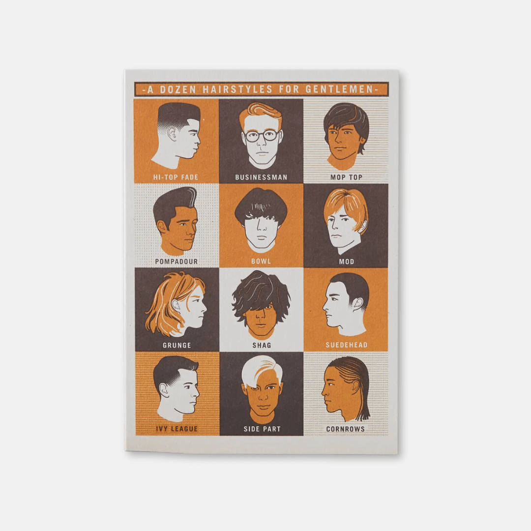 Gentlemen Hairstyles Greetings Card