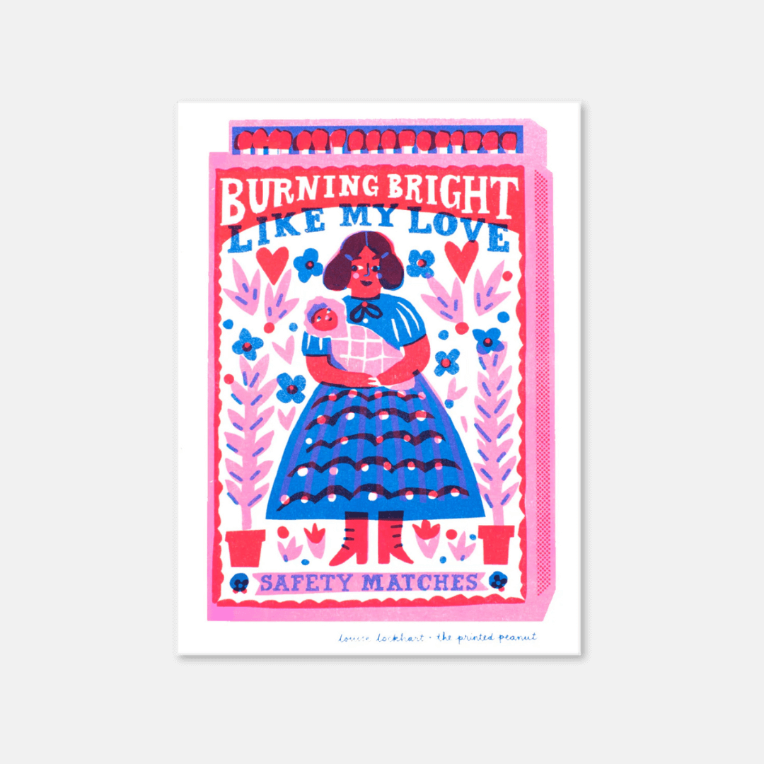 Burning Bright Like My Love A4 Riso Print