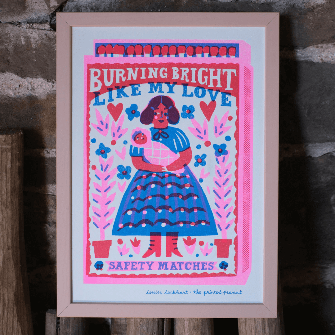 Burning Bright Like My Love A4 Riso Print