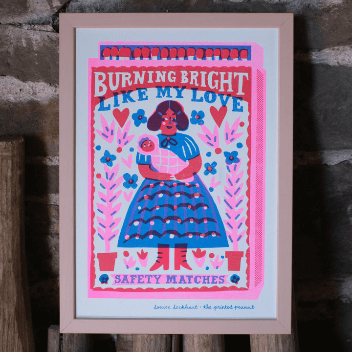 Burning Bright Like My Love A4 Riso Print