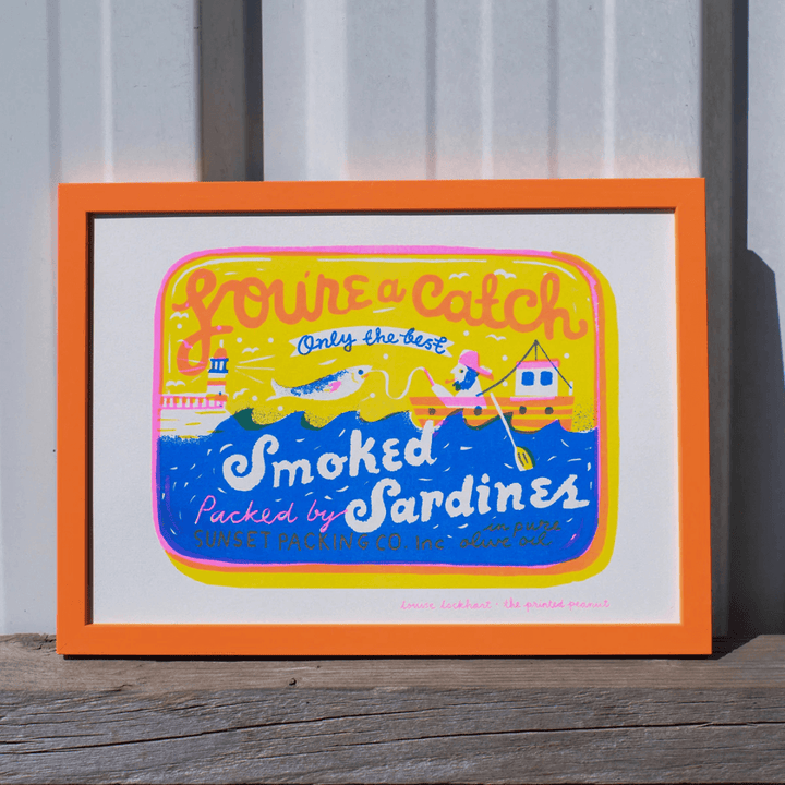 You're A Catch Smoked Sardines A4 Riso Print
