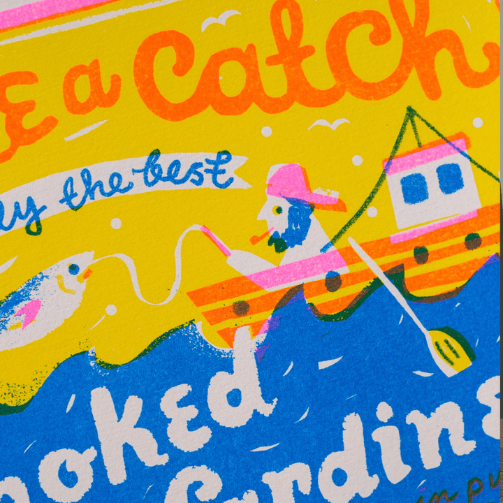You're A Catch Smoked Sardines A4 Riso Print