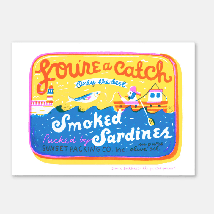 You're A Catch Smoked Sardines A4 Riso Print