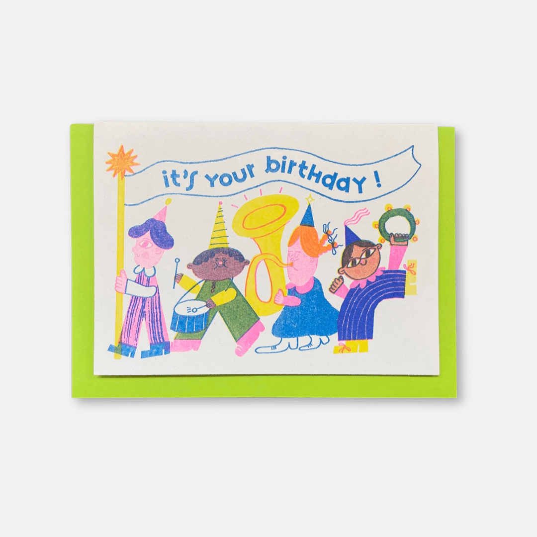 Birthday Parade A6 Riso Greetings Card