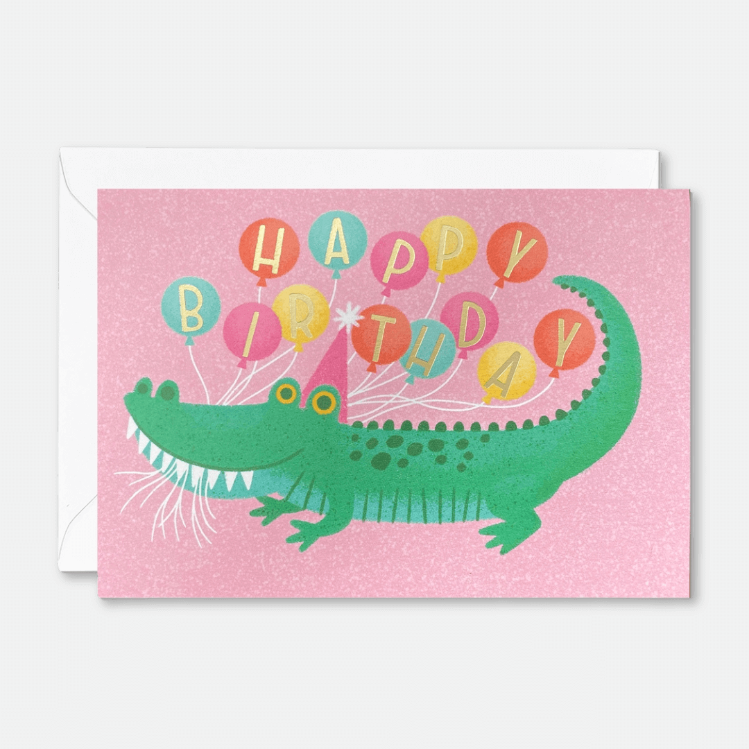 Birthday Alligator Greetings Card