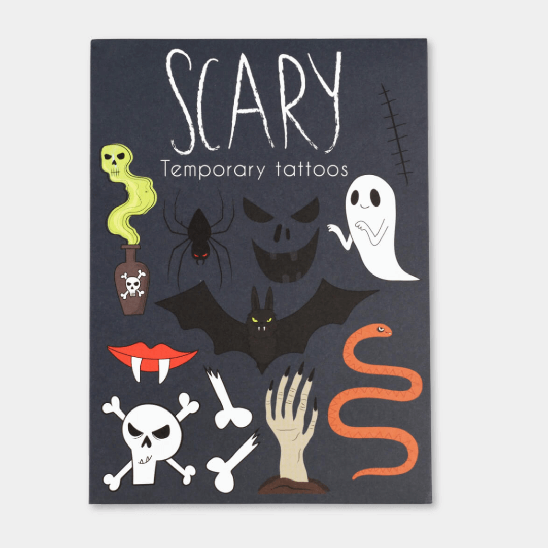 Scary Halloween Temporary Tattoos Pack