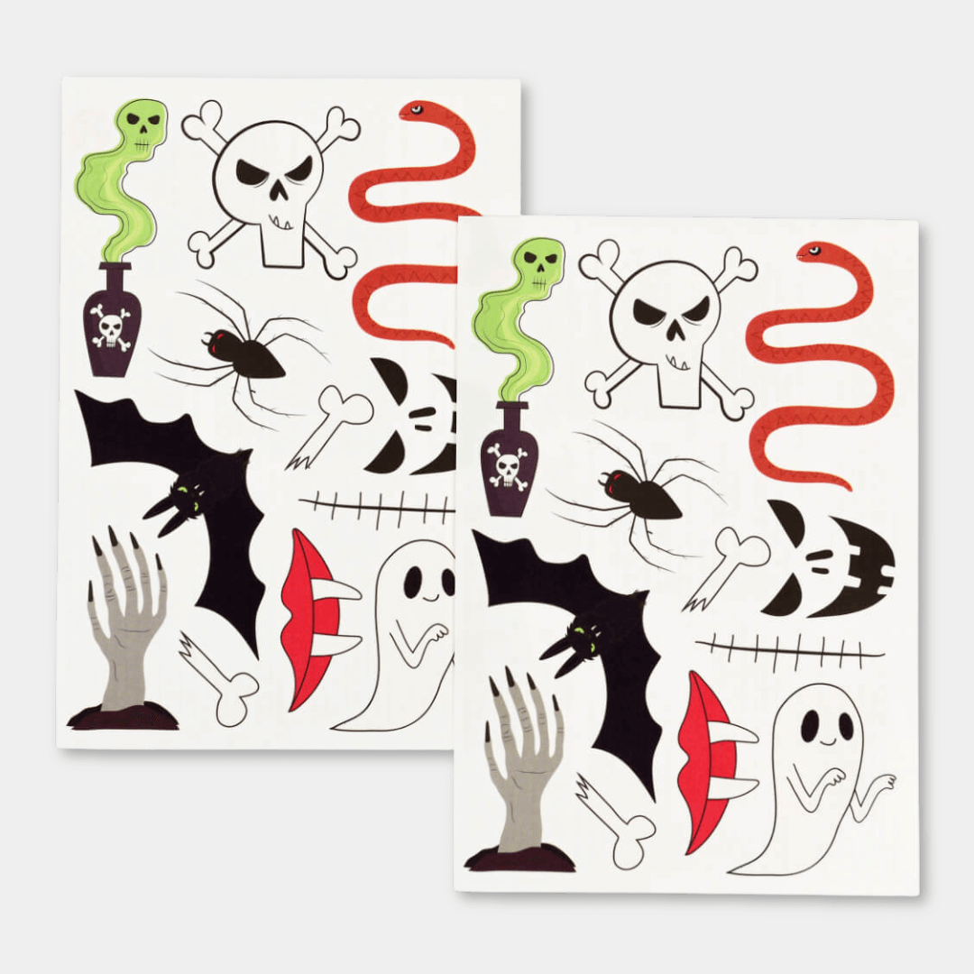 Scary Halloween Temporary Tattoos Pack