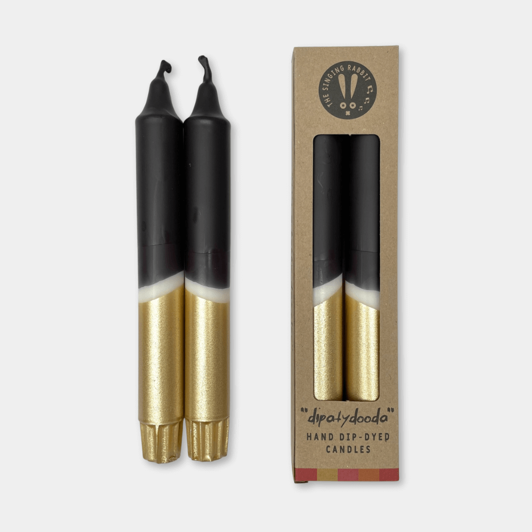 Black & Gold Dinner Candles