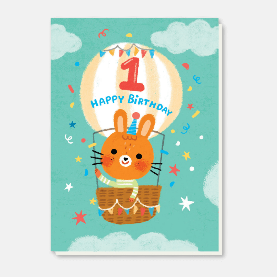1st Birthday Balloon Greetings Card