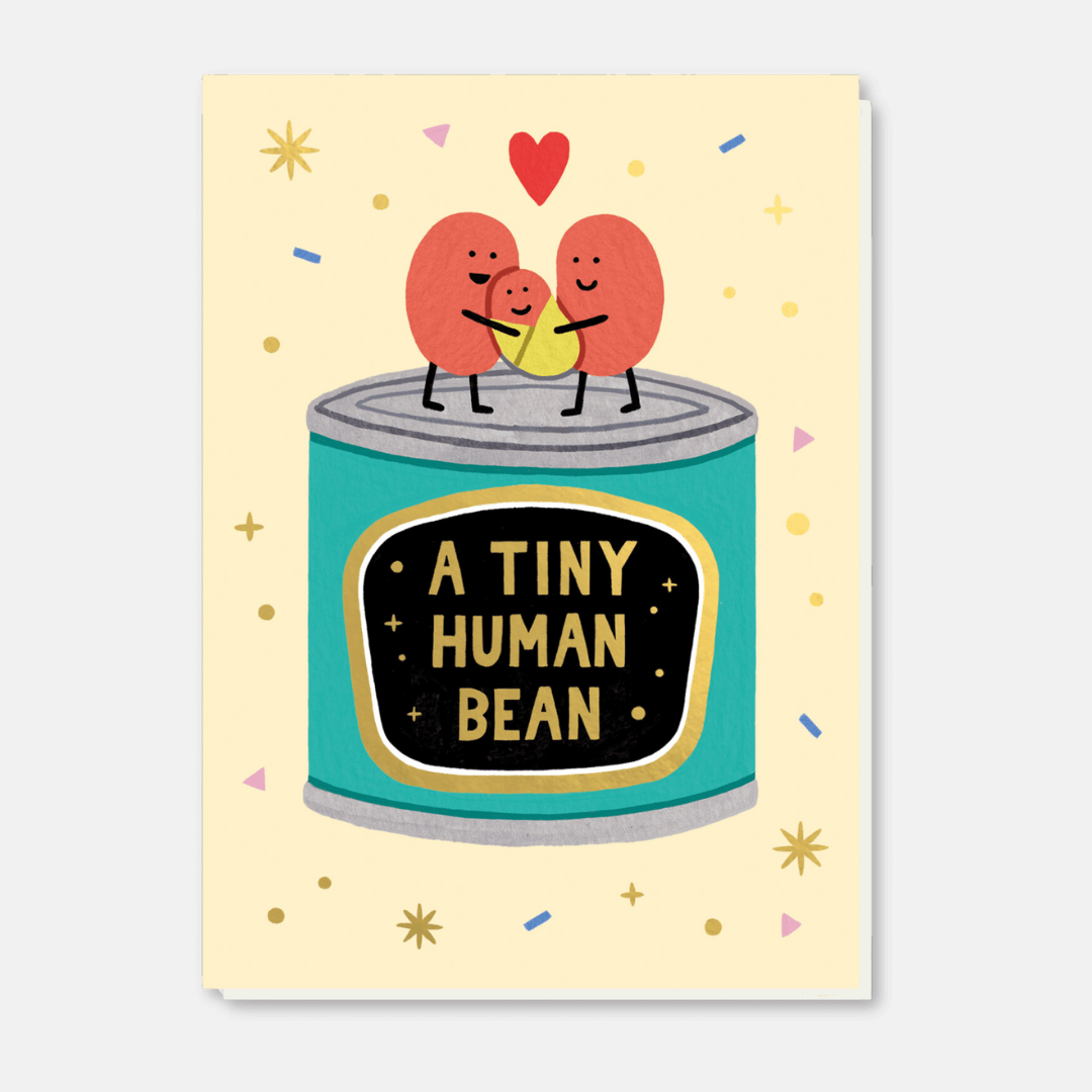 New Baby Bean Greetings Card