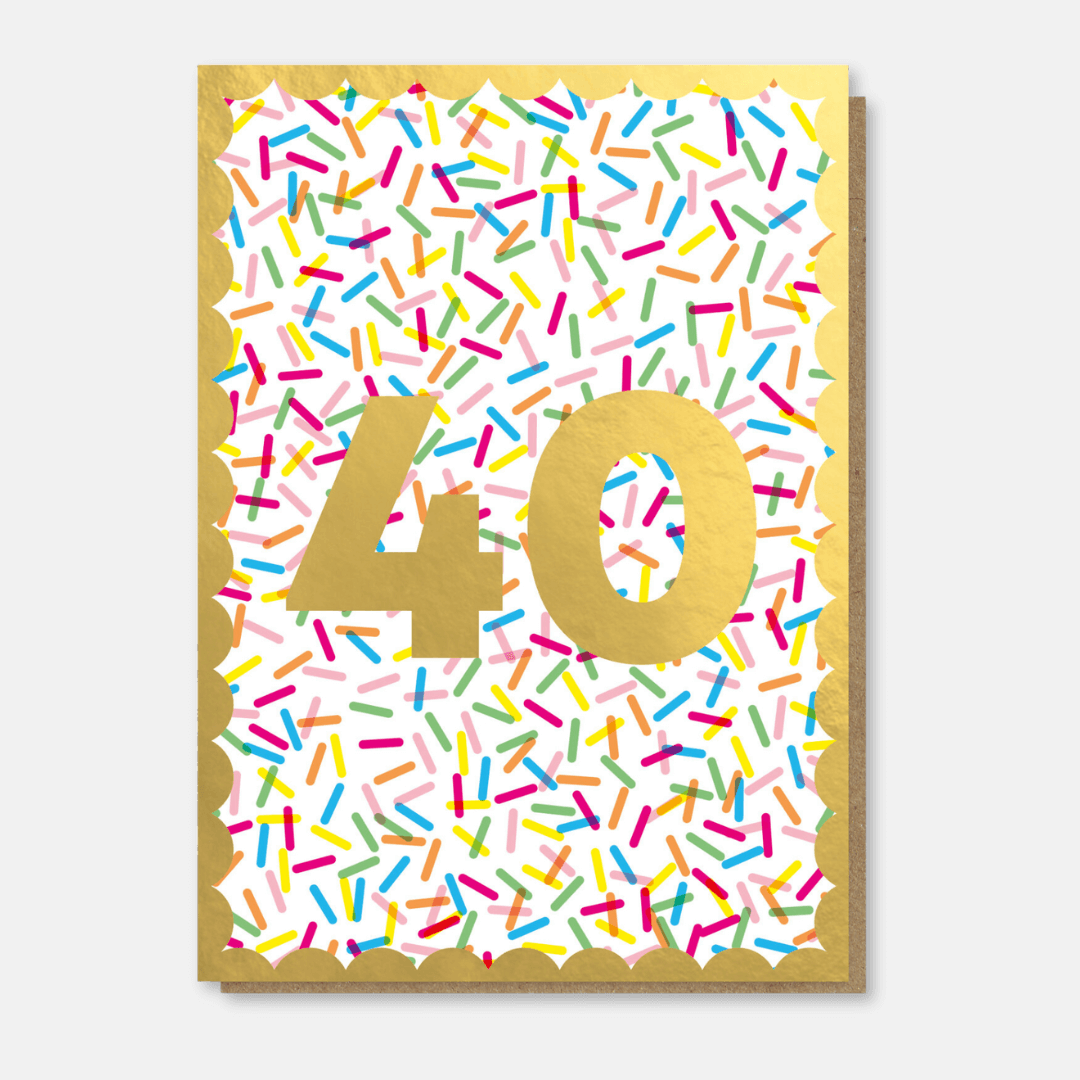 Sprinkles 40th Birthday Greetings Card