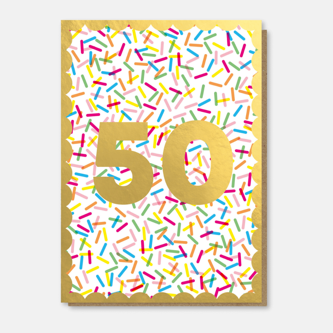 Sprinkles 50th Birthday Greetings Card