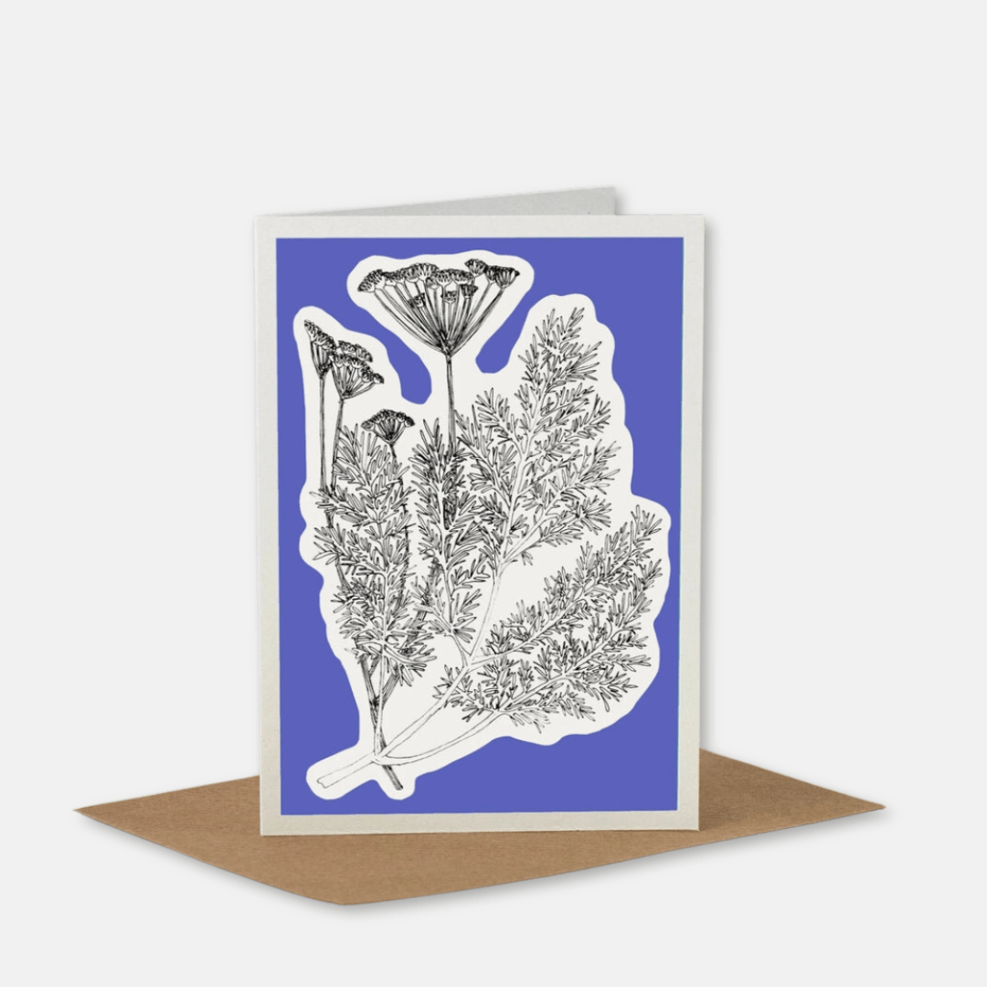 Blue Herb Greetings Card