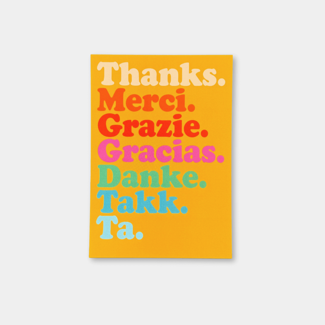 Thanks Merci Grazie Postcard