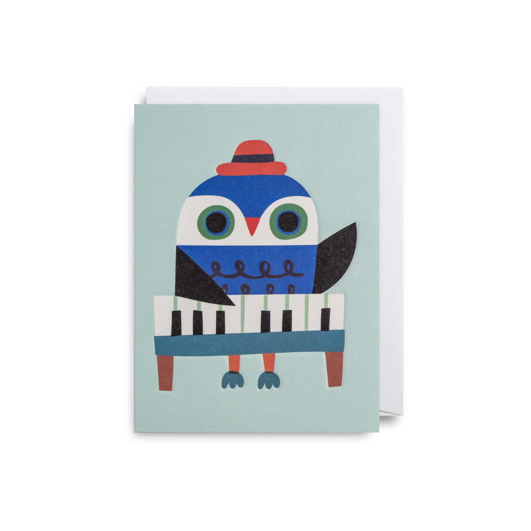 Piano Owl Mini Card